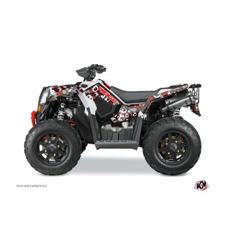 Karosszéria védő dekor matrica készlet Quad POLARIS Freegun eyed Piros/Szürke Széria