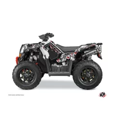   Karosszéria védő dekor matrica készlet Quad POLARIS Freegun eyed Szürke/Piros Széria