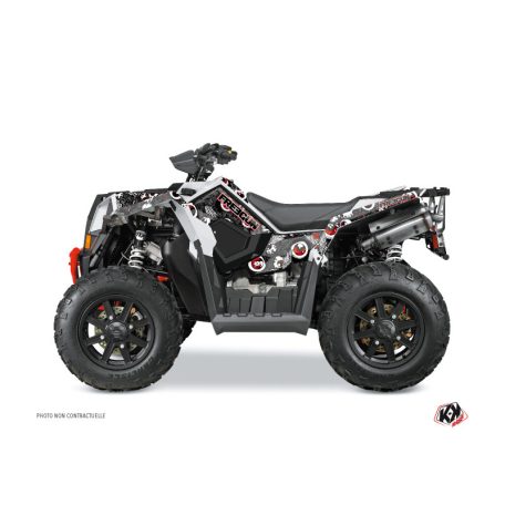 Karosszéria védő dekor matrica készlet Quad POLARIS Freegun eyed Szürke/Piros Széria