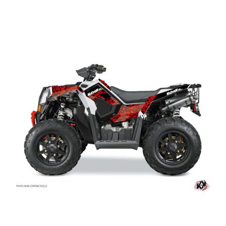Karosszéria védő dekor matrica készlet Quad POLARIS Predator Piros/Fekete Széria
