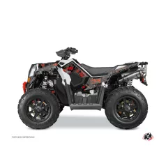   Karosszéria védő dekor matrica készlet Quad POLARIS Camo Fekete/Piros Széria