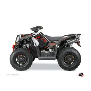   Karosszéria védő dekor matrica készlet Quad POLARIS Camo Fekete/Piros Széria