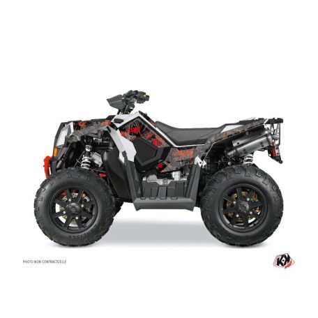 Karosszéria védő dekor matrica készlet Quad POLARIS Camo Fekete/Piros Széria