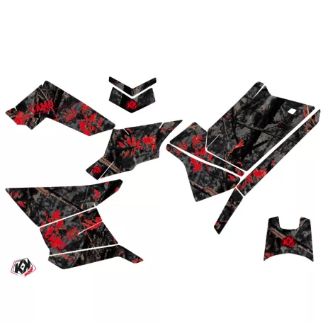 Karosszéria védő dekor matrica készlet Quad POLARIS Camo Fekete/Piros Széria