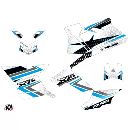Karosszéria védő dekor matrica készlet Quad POLARIS Rock Fehér/Kék Széria