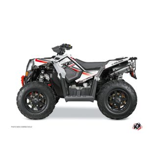   Karosszéria védő dekor matrica készlet Quad POLARIS Rock Fehér/Piros Széria