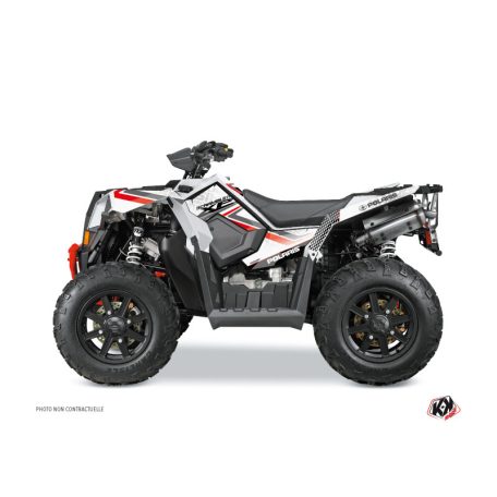 Karosszéria védő dekor matrica készlet Quad POLARIS Rock Fehér/Piros Széria