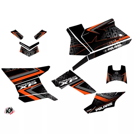 Karosszéria védő dekor matrica készlet Quad POLARIS Rock Fekete/Narancs Széria