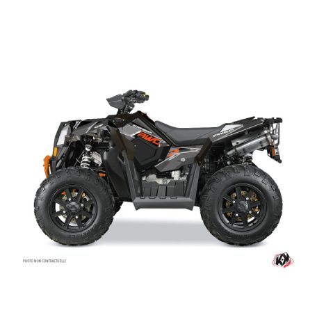 Karosszéria védő dekor matrica készlet Quad POLARIS Visor Fekete/Narancs Széria
