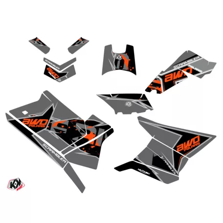 Karosszéria védő dekor matrica készlet Quad POLARIS Visor Fekete/Narancs Széria