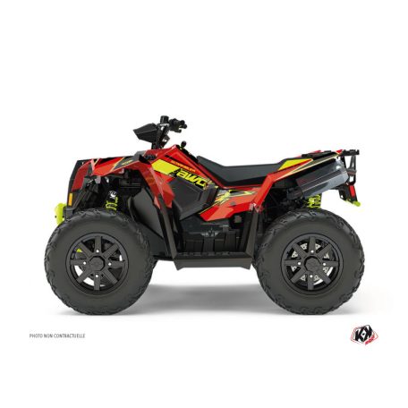 Karosszéria védő dekor matrica készlet Quad POLARIS Visor Piros/Sárga Széria