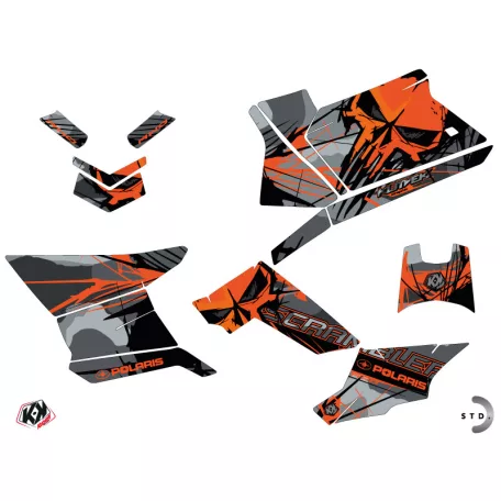 Karosszéria védő dekor matrica készlet Quad POLARIS Evil Szürke/Narancs Széria