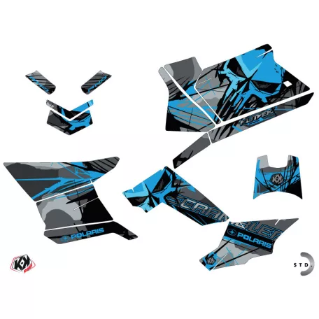 Karosszéria védő dekor matrica készlet Quad POLARIS Evil Szürke/Kék Széria