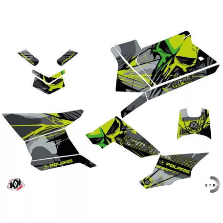 Karosszéria védő dekor matrica készlet Quad POLARIS Evil Szürke/Zöld Széria