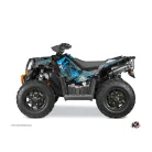 Karosszéria védő dekor matrica készlet Quad POLARIS Evil Szürke/Kék Széria