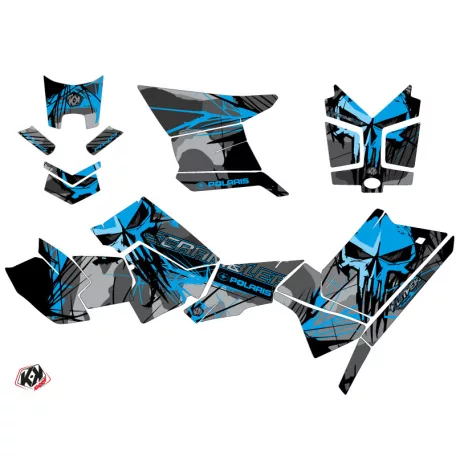 Karosszéria védő dekor matrica készlet Quad POLARIS Evil Szürke/Kék Széria