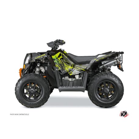 Karosszéria védő dekor matrica készlet Quad POLARIS Evil Szürke/Zöld Széria