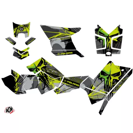 Karosszéria védő dekor matrica készlet Quad POLARIS Evil Szürke/Zöld Széria