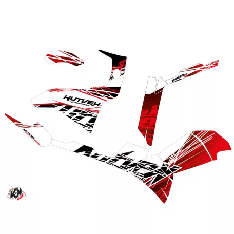 Karosszéria védő dekor matrica készlet Quad POLARIS Eraser Piros/Fehér Széria