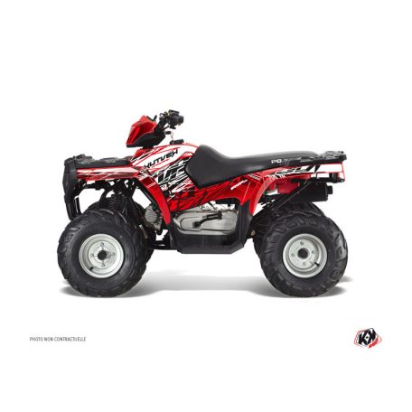 Karosszéria védő dekor matrica készlet Quad POLARIS Eraser Piros/Fehér Széria