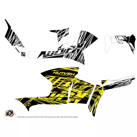 Karosszéria védő dekor matrica készlet Quad POLARIS Eraser fluo Sárga Széria