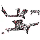 Karosszéria védő dekor matrica készlet Quad POLARIS Freegun eyed Szürke/Piros Széria