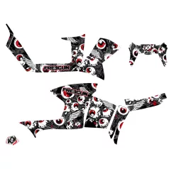   Karosszéria védő dekor matrica készlet Quad POLARIS Freegun eyed Szürke/Piros Széria