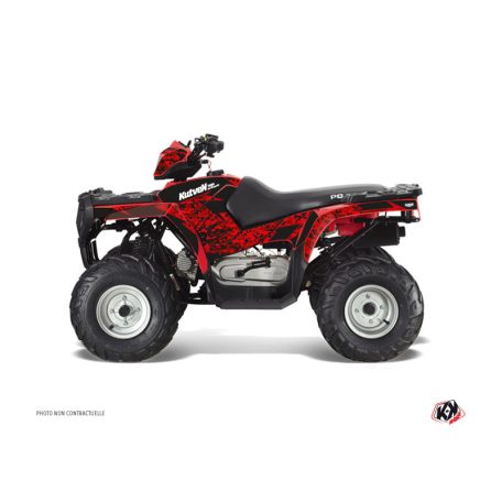 Karosszéria védő dekor matrica készlet Quad POLARIS Predator Piros/Fekete Széria