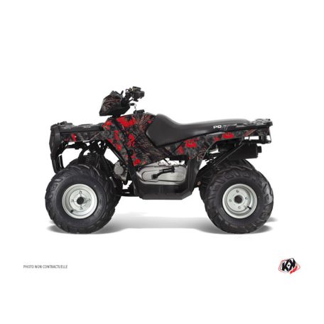 Karosszéria védő dekor matrica készlet Quad POLARIS Camo Fekete/Piros Széria