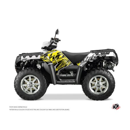 Karosszéria védő dekor matrica készlet Quad POLARIS Eraser fluo Sárga Széria