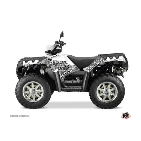 Karosszéria védő dekor matrica készlet Quad POLARIS Predator Fehér Széria