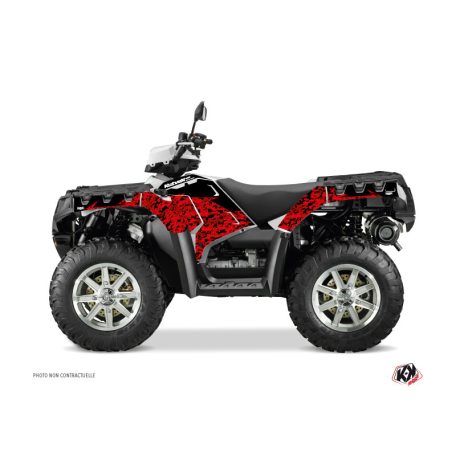 Karosszéria védő dekor matrica készlet Quad POLARIS Predator Piros/Fekete Széria