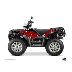   Karosszéria védő dekor matrica készlet Quad POLARIS Predator Piros/Fekete Széria