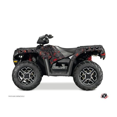 Karosszéria védő dekor matrica készlet Quad POLARIS Camo Fekete/Piros Széria