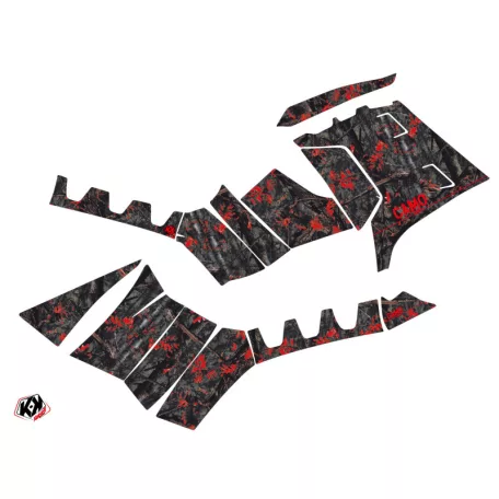 Karosszéria védő dekor matrica készlet Quad POLARIS Camo Fekete/Piros Széria