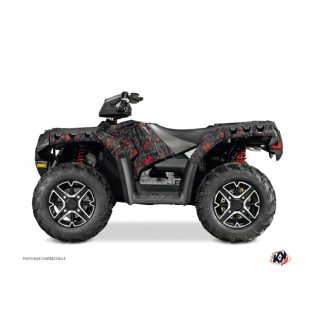   Karosszéria védő dekor matrica készlet Quad POLARIS Camo Fekete/Piros Széria