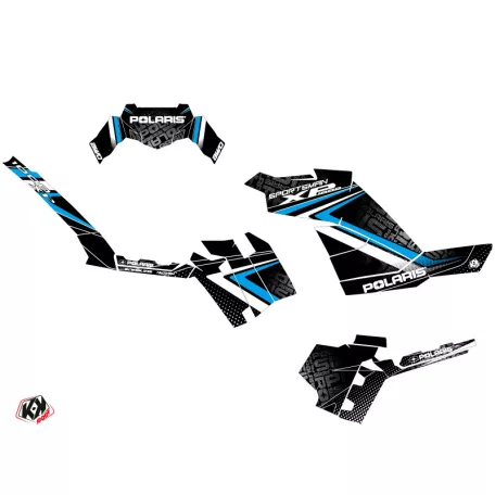 Karosszéria védő dekor matrica készlet Quad POLARIS Rock Fekete/Kék Széria
