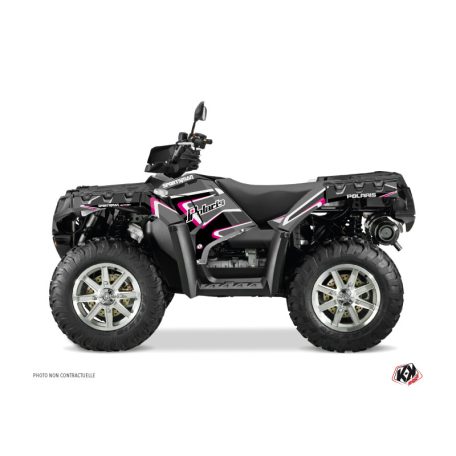 Karosszéria védő dekor matrica készlet Quad POLARIS Vintage polaris Fekete/Rózsaszín Széria