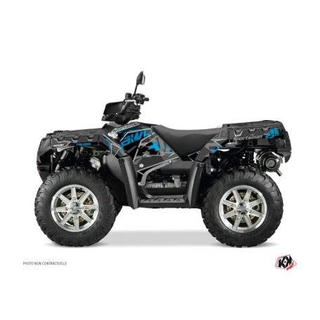 Karosszéria védő dekor matrica készlet Quad POLARIS Visor Fekete/Kék Széria