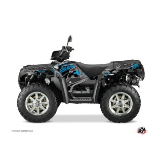   Karosszéria védő dekor matrica készlet Quad POLARIS Visor Fekete/Kék Széria