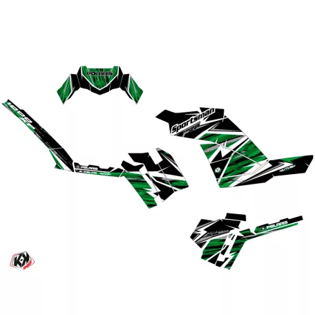 Karosszéria védő dekor matrica készlet Quad POLARIS Jungle Fekete/Zöld Széria