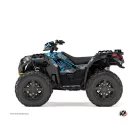 Karosszéria védő dekor matrica készlet Quad POLARIS Evil Szürke/Kék Széria