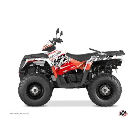Karosszéria védő dekor matrica készlet Quad POLARIS Eraser Piros/Fehér Széria
