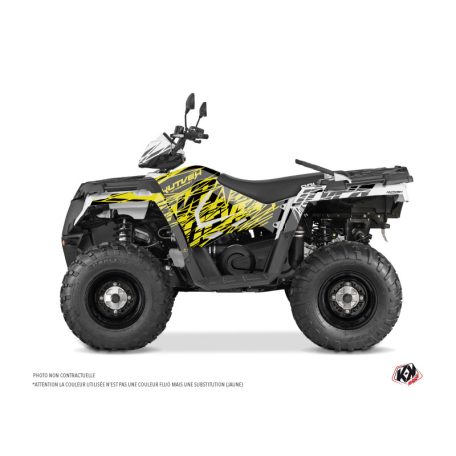 Karosszéria védő dekor matrica készlet Quad POLARIS Eraser fluo Sárga Széria