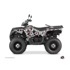 Karosszéria védő dekor matrica készlet Quad POLARIS Freegun eyed Szürke/Piros Széria