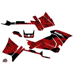   Karosszéria védő dekor matrica készlet Quad POLARIS Predator Piros/Fekete Széria