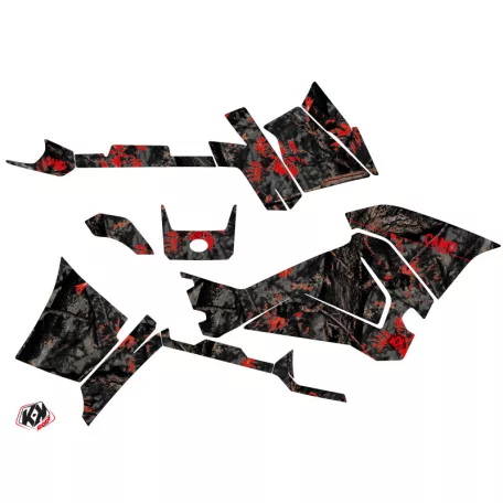 Karosszéria védő dekor matrica készlet Quad POLARIS Camo Fekete/Piros Széria