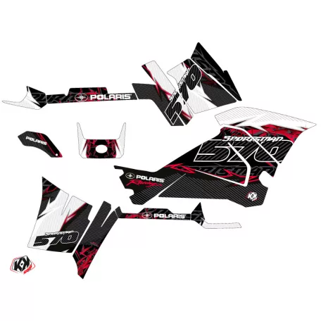 Karosszéria védő dekor matrica készlet Quad POLARIS Action Piros Széria