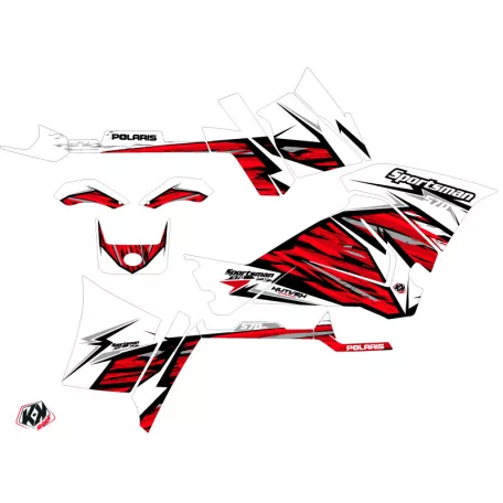 Karosszéria védő dekor matrica készlet Quad POLARIS Jungle Piros Széria