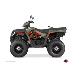   Karosszéria védő dekor matrica készlet Quad POLARIS Jungle Zöld/Piros Széria